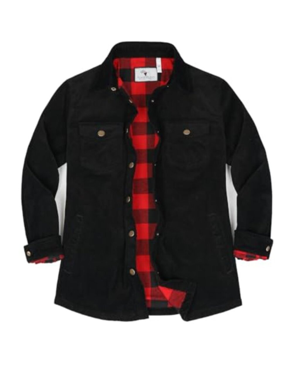 Corduroy Shirt Jacket Flannel Lined Snap Button Boyfriend Fit Shacket